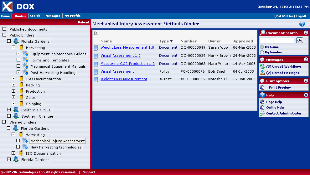 Linking a document to any number of binders, public or private, distributes the document automatically to users who have access to those binders.